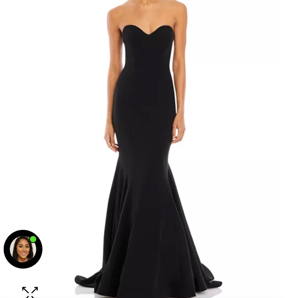 AQUA Scuba Strapless Sweetheart Gown
